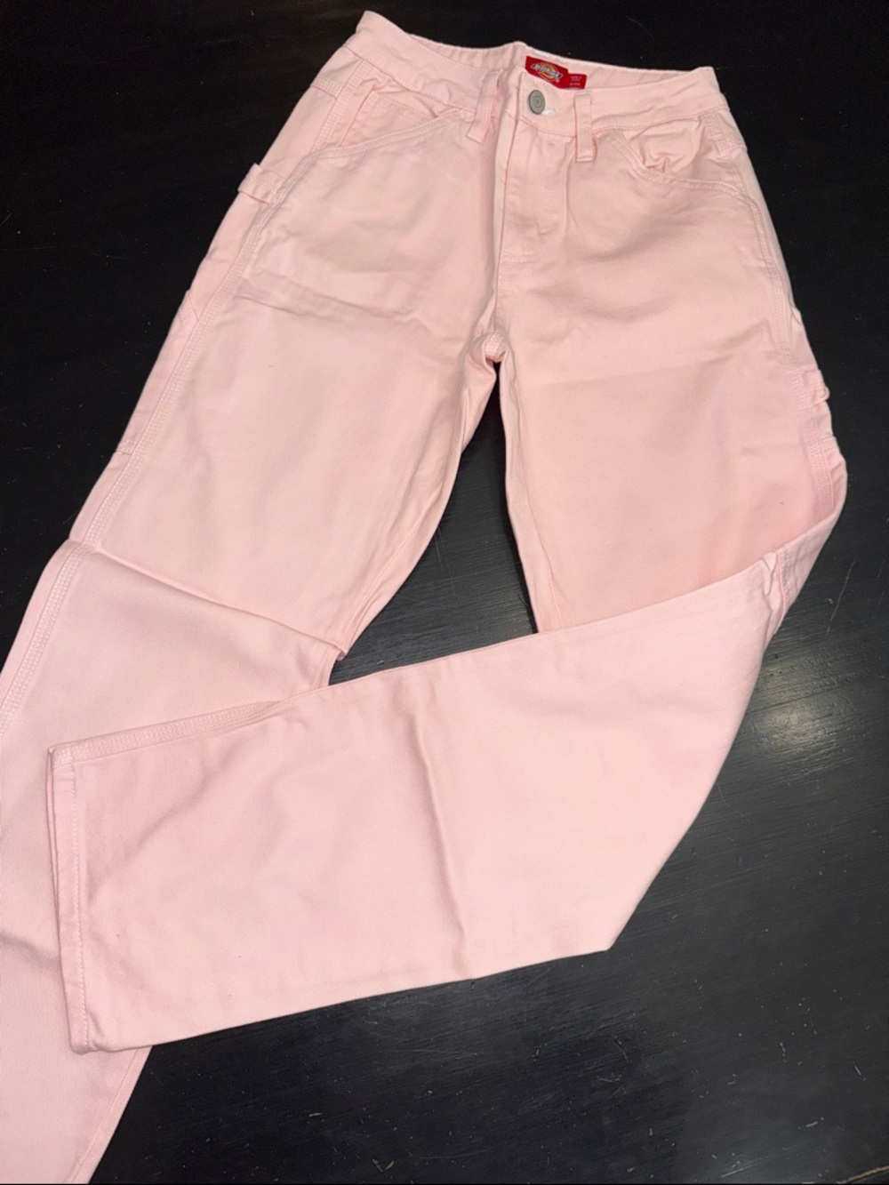 dickies light pink painter pant jeans. size 0/24. like new condition.